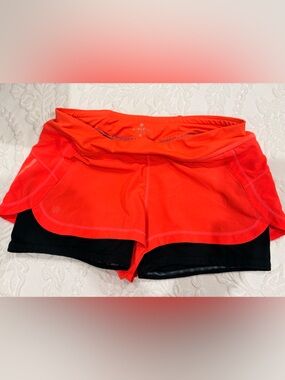 Athleta Red and Black Layered Performance Shorts
